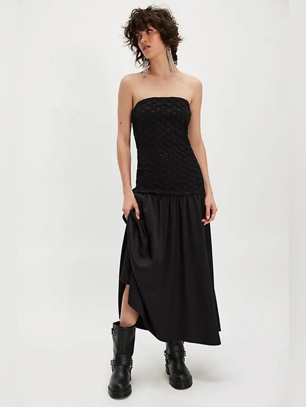 Arianne Elmy From Free People Smocked Parlour Midi Dress Sz S